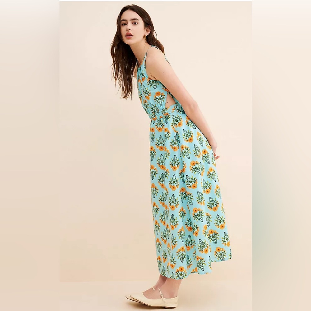 Moon River Blue Floral Dress